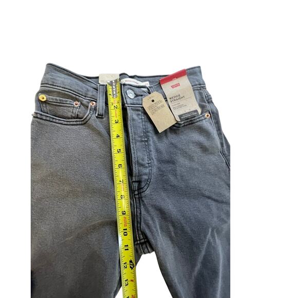 Levi’s Wedgie Straight Jeans Gray Jeans Button Fly OX Short W25 L28 - Picture 5 of 7